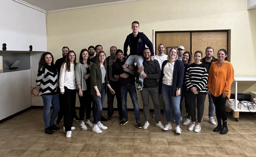 Aktueller Vorstand mit Kerbevadder Jonas Müller